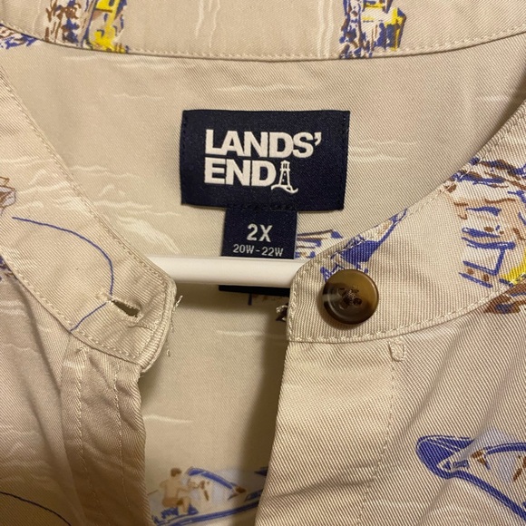 Lands Ens cap sleeve button blouse never worn only washed size 2X - Picture 2 of 6